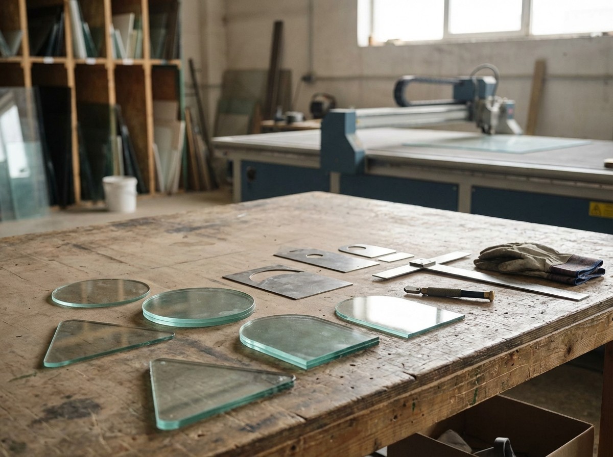 Vidro cortado em forma personalizada