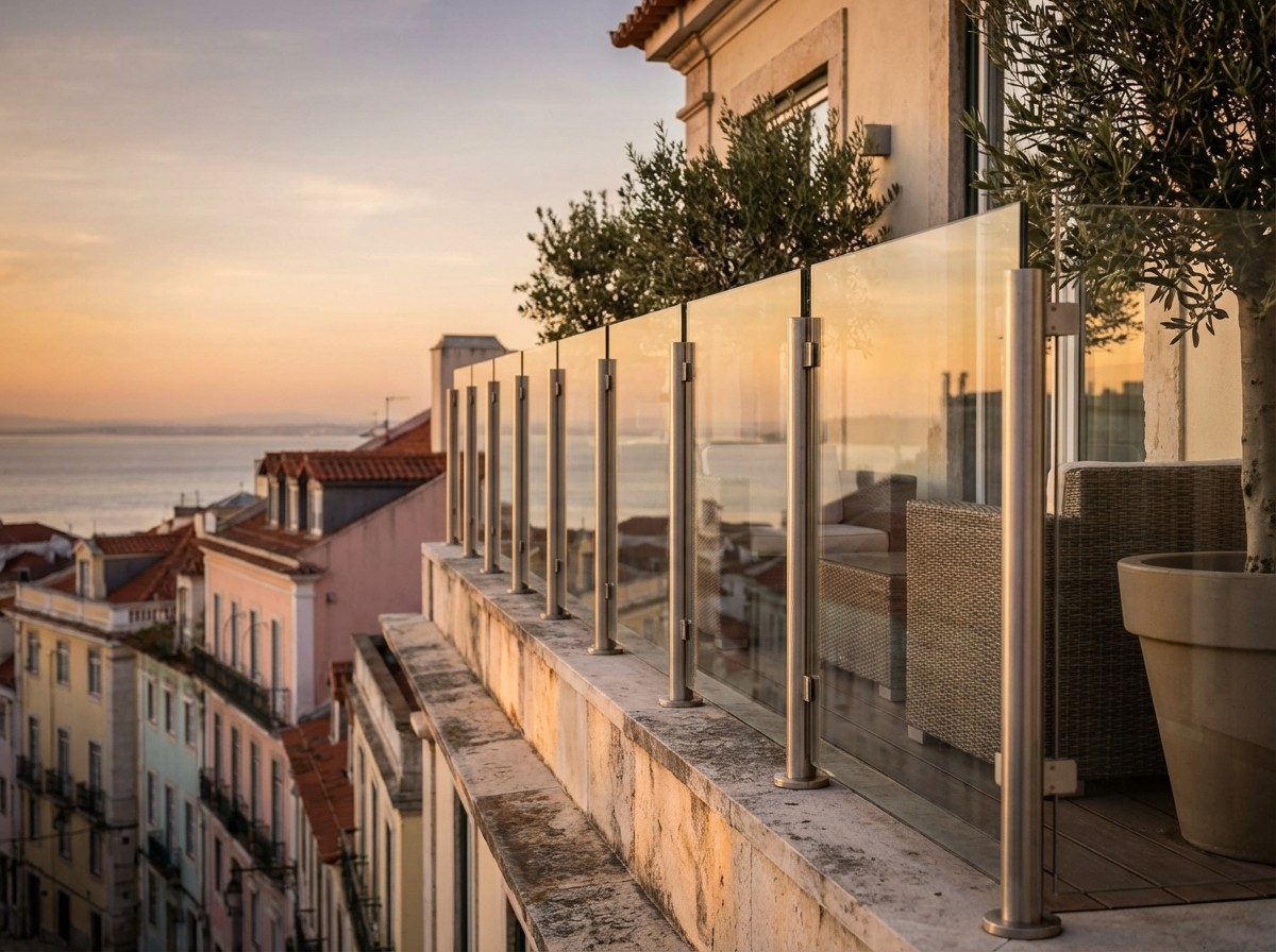 Guarda de varanda em vidro