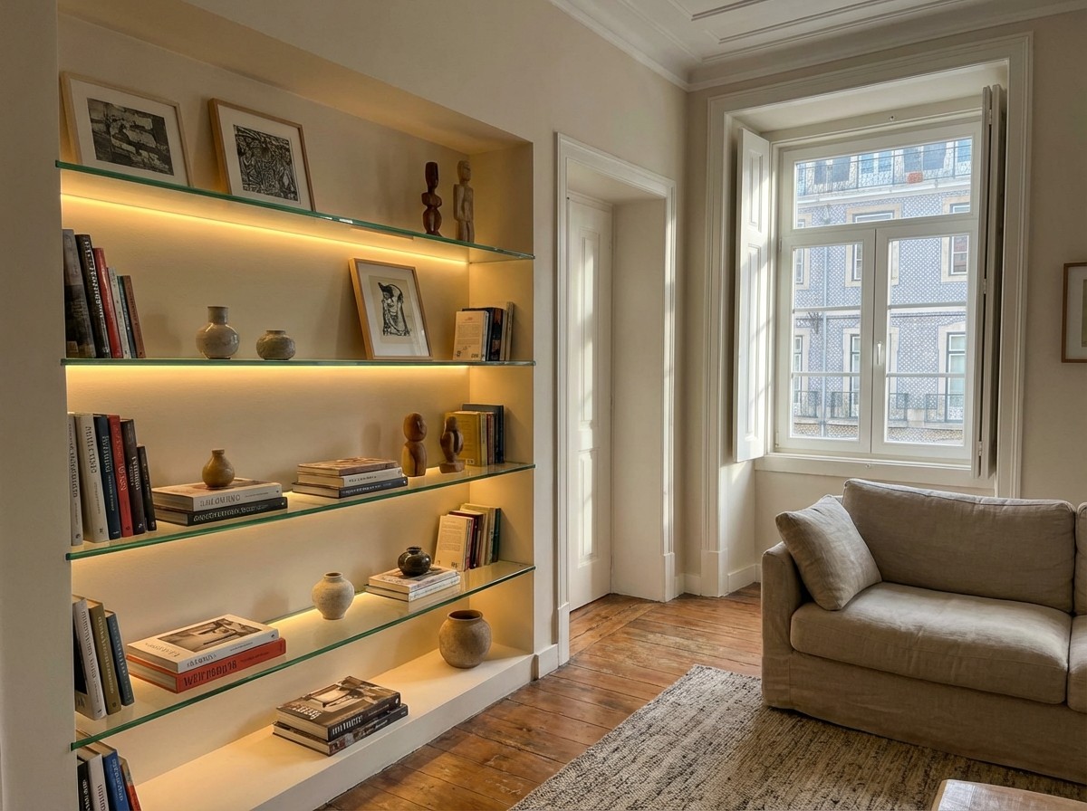 Prateleiras de vidro para vitrina