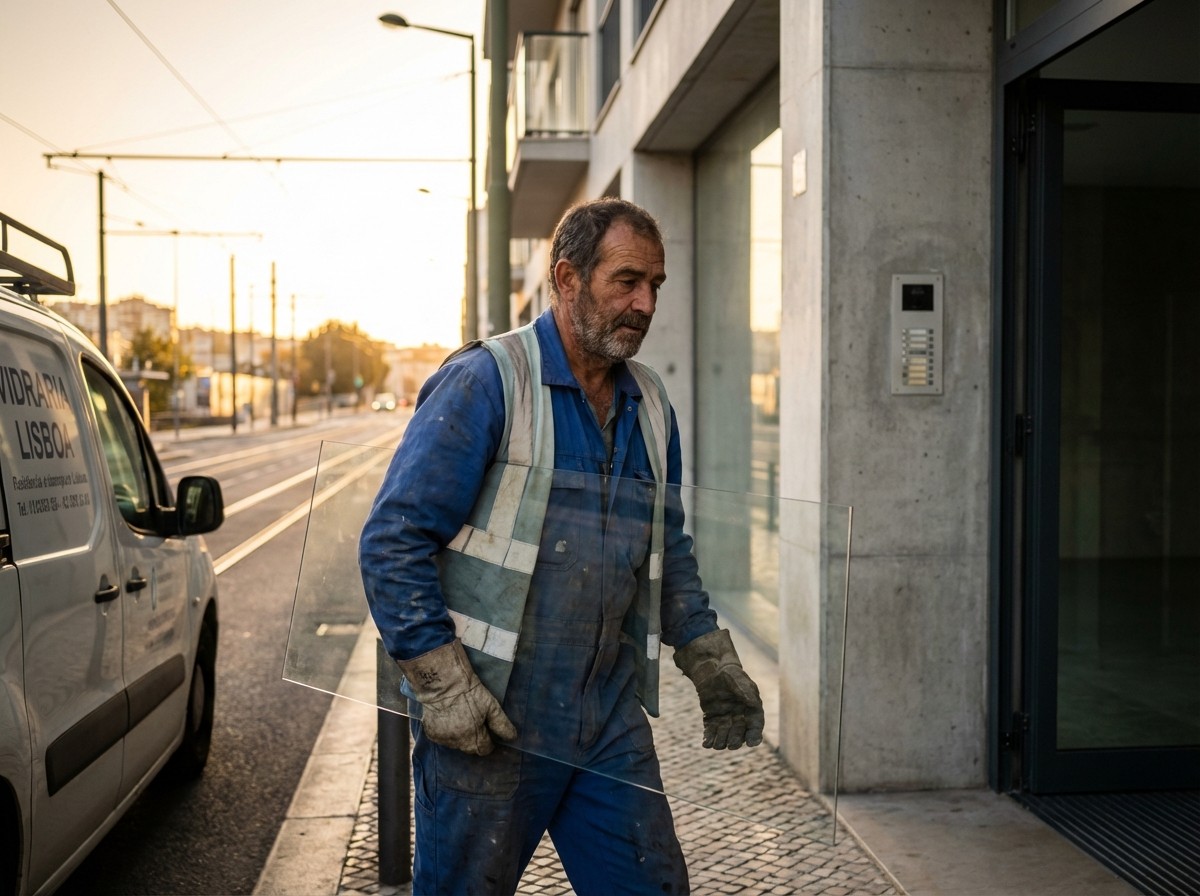 Exemplo de montra em vidro de segurança laminado